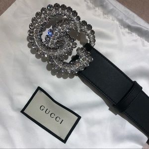Gucci crystal belt.